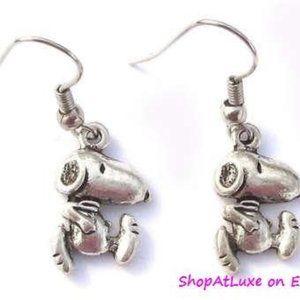Keep On Movin' Silver Snoopy Earrings
